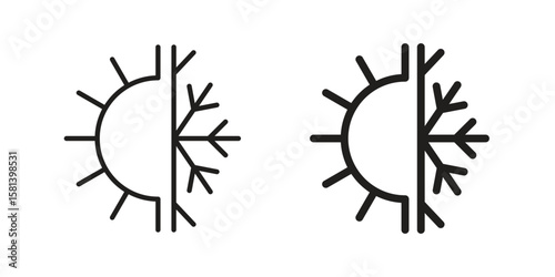 Hot and cold icon design element. Editable stroke. Vector