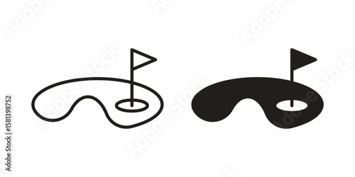 Golf yard icon design element. Editable stroke. Vector
