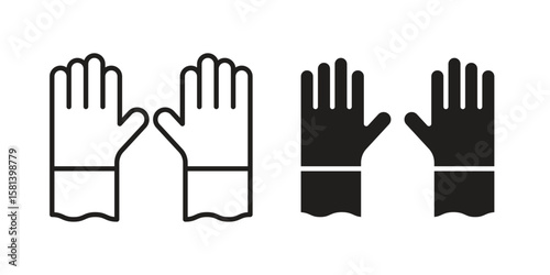 Gloves icon design element. Editable stroke. Vector