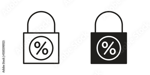 Fixed rate mortgage icon design element. Editable stroke. Vector