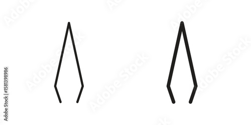 Eyebrow tweezers icon design element. Editable stroke. Vector