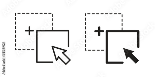 Drag and drop icon design element. Editable stroke. Vector
