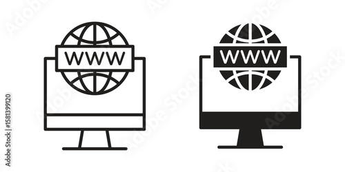 Domain icon design element. Editable stroke. Vector