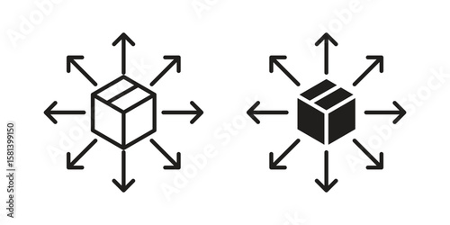 Distribution box icon design element. Editable stroke. Vector