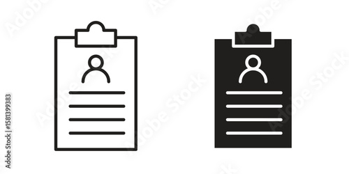 Curriculum icon design element. Editable stroke. Vector