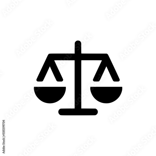 Classic icon of balance scales representing law, justice, or legal equality