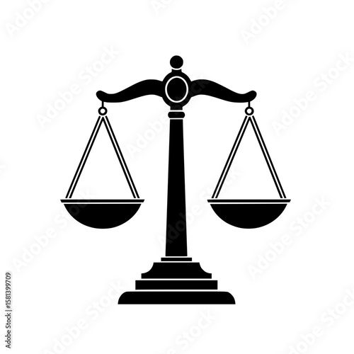 Icon of a balanced scale symbolizing justice, equality, law, or fair decision-making