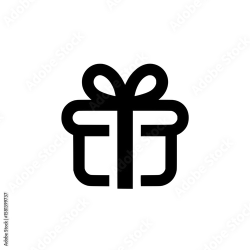 Icon of a gift above a hierarchy chart representing reward structure, corporate benefit, or performance incentives