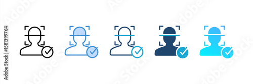 Kyc icon set multiple style collection