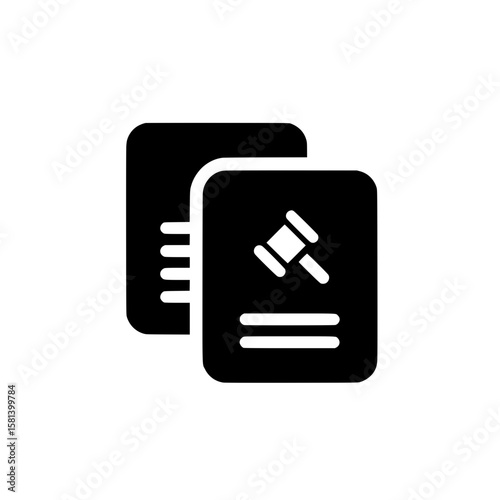 Icon showing two stacked legal documents with gavel symbols representing court rulings or legal files