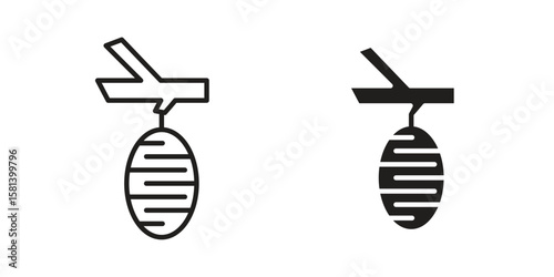 Cocoon icon design element. Editable stroke. Vector