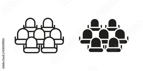 Cinema seat icon design element. Editable stroke. Vector