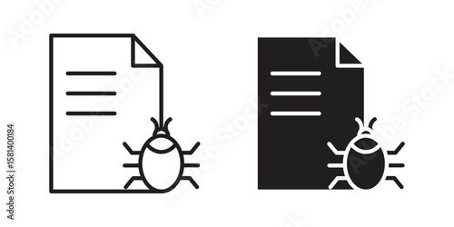 Bug report icon design element. Editable stroke. Vector