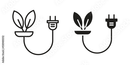 Biomass energy icon design element. Editable stroke. Vector