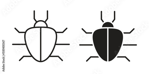 Bedbug icon design element. Editable stroke. Vector