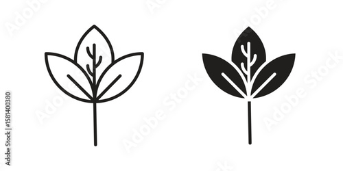 Basil icon design element. Editable stroke. Vector