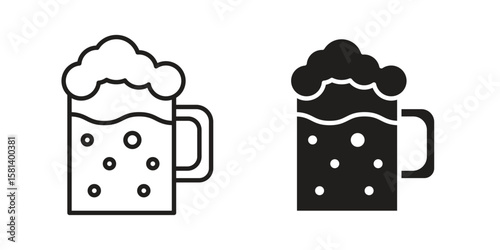 Beer icon design element. Editable stroke. Vector