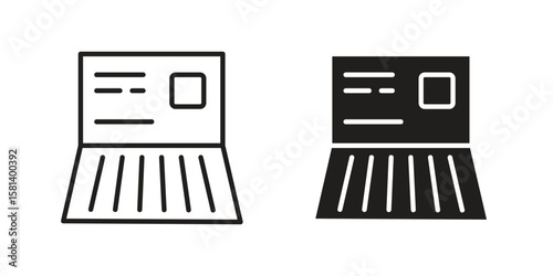 Bankbook icon design element. Editable stroke. Vector