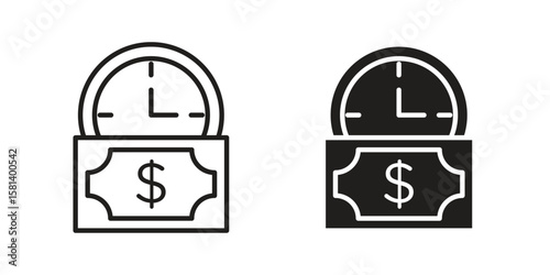 Annuity icon design element. Editable stroke. Vector