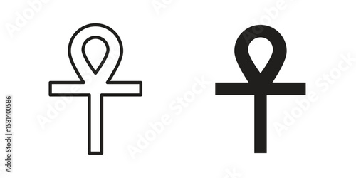 Ankh icon design element. Editable stroke. Vector