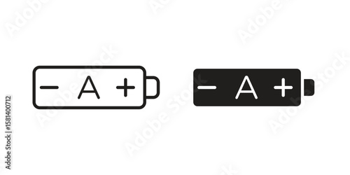 AAA battery icon design element. Editable stroke. Vector