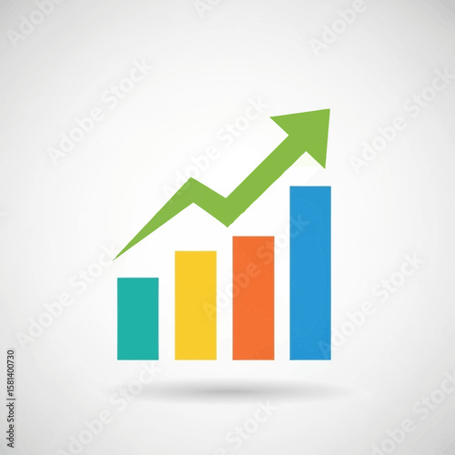 business graph with arrow
