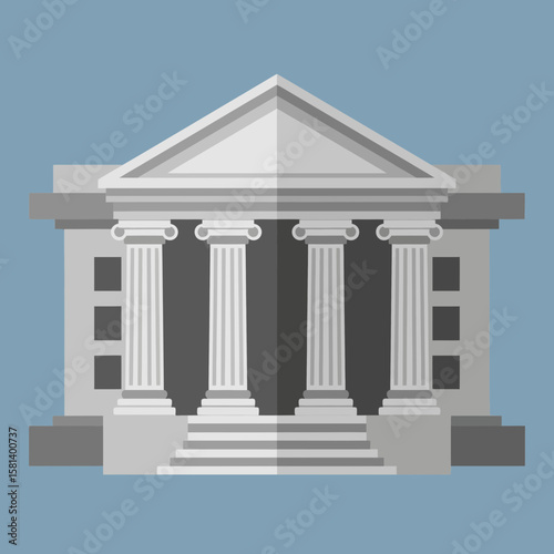 vector illustration of a greek building