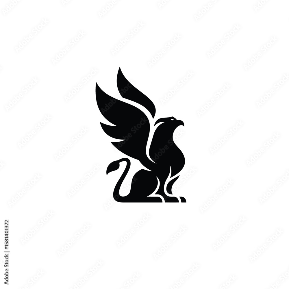 Obraz premium Griffin bird logo icon flat vector design