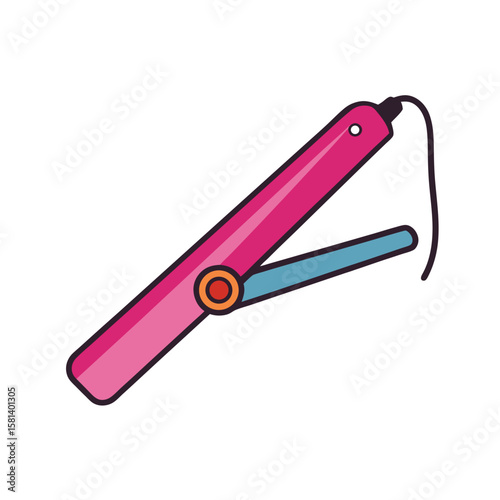 hair straightener vector illustration