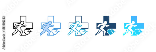 Sport Medicine icon set multiple style collection