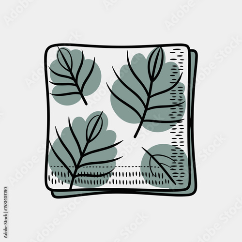 Napkins with leaf print, thanksgiving day 