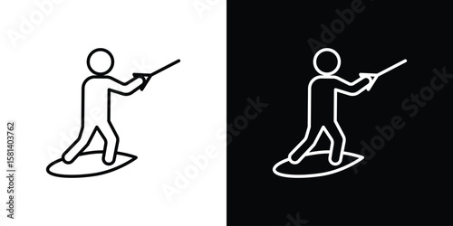 Wakeboarding icon transparent vector isolated