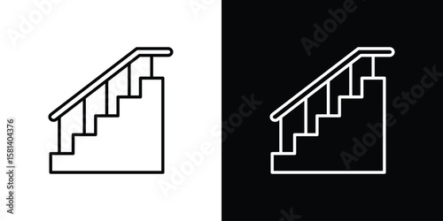 Stairs icon transparent vector isolated