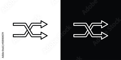Shuffle icon transparent vector isolated