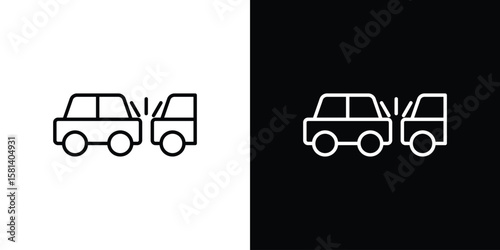 Rear end collision icon transparent vector isolated