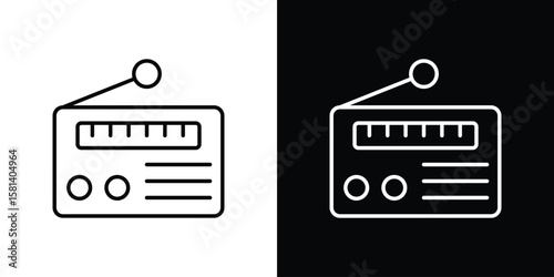 Radio icon transparent vector isolated