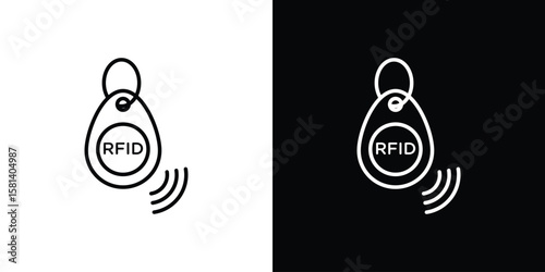 RFID key tag icon transparent vector isolated