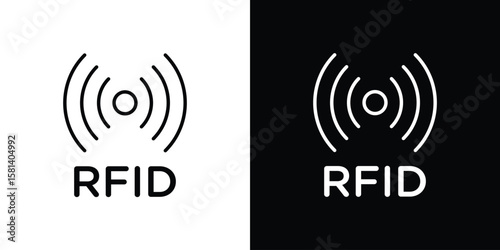 RFID icon transparent vector isolated