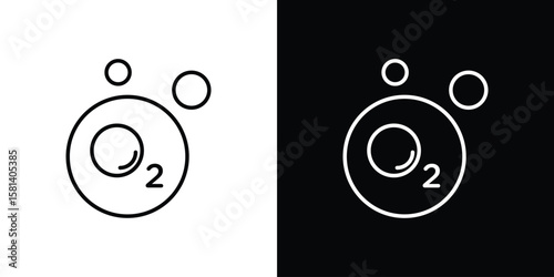 Oxygen O2 icon transparent vector isolated