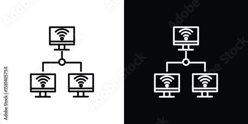 Local network icon transparent vector isolated