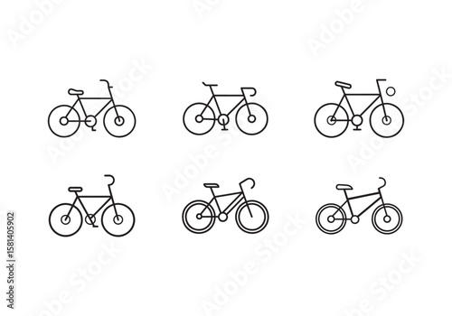 electric bicycle icon line art vector illustration