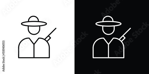 Hunter icon transparent vector isolated