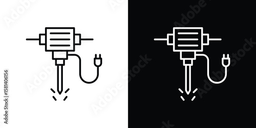 Hydraulic breaker icon transparent vector isolated