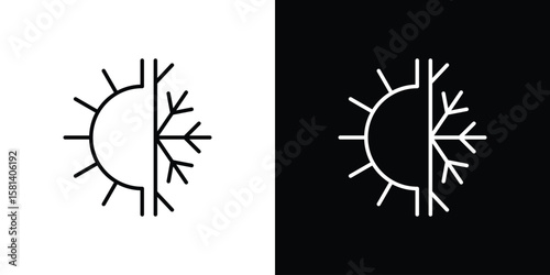 Hot and cold icon transparent vector isolated