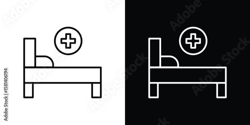Hospital bed icon transparent vector isolated