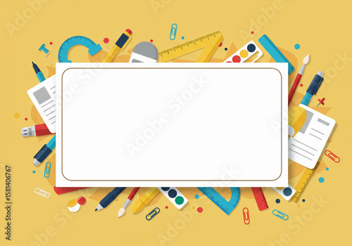 School supplies frame