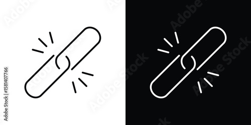 Broken link icon transparent vector isolated