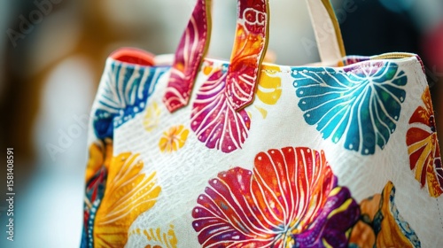 Vibrant Floral Handbag: A Close-Up of Exquisite Design