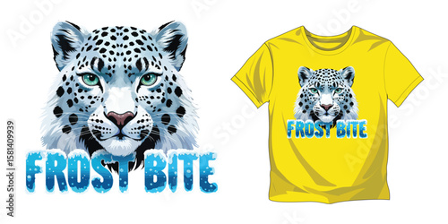 snowy leopard design for dtf print