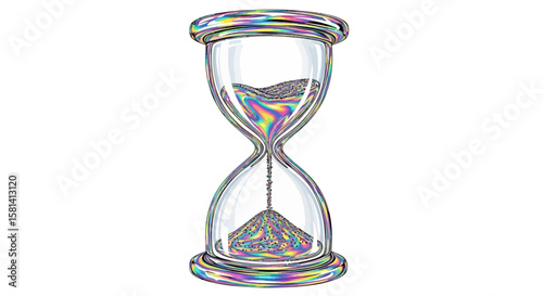 Vector hourglass sand timer time management concept illustration for deadline and productivity focus one hundred